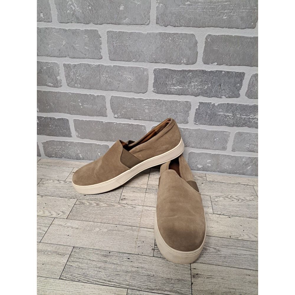 Vince Preston B-Sneakers Slip-On Suede Leather Steel Light Brown Womens Size 8.5